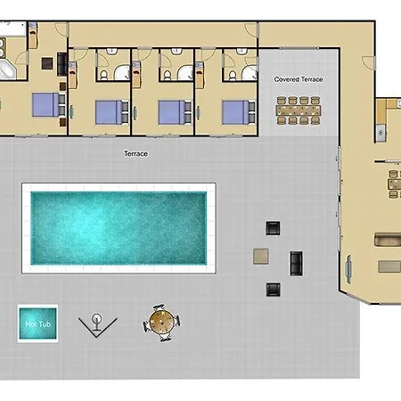 Sleeps 8 Pool Air Con Wifi Villa